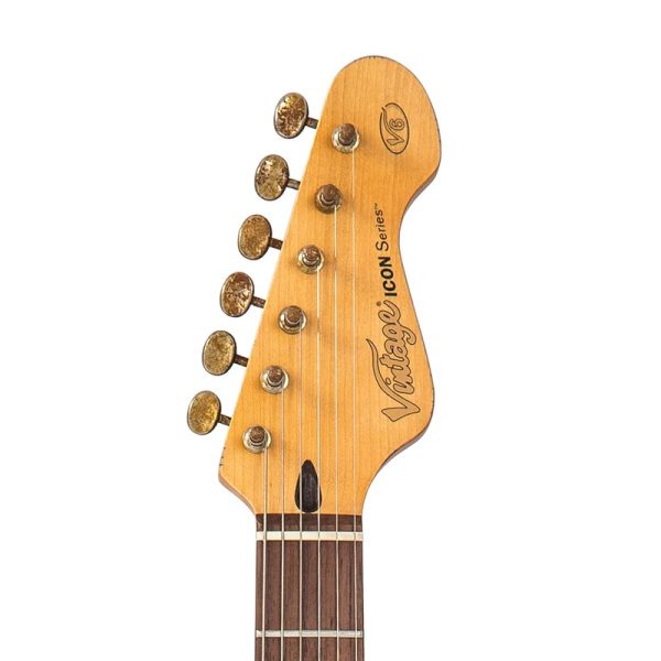 Vintage V6 Icon - Distressed Gun Hill Blue Over Sunburst - Image 4