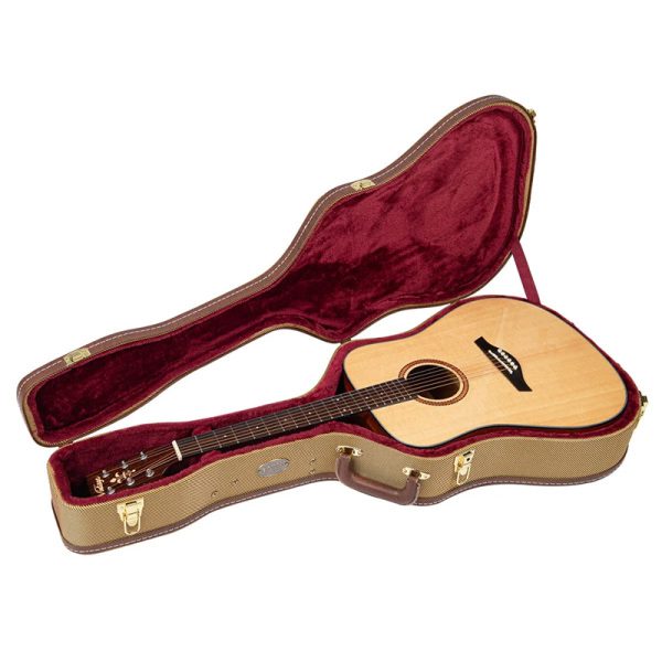 Vintage VDX02 Deluxe Dreadnought Guitar Case - Tweed - Image 5