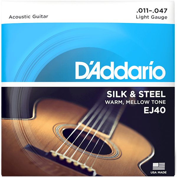 D'addario EJ40 Silk And Steel - .11-.47 - Light Acoustic Guitar Strings