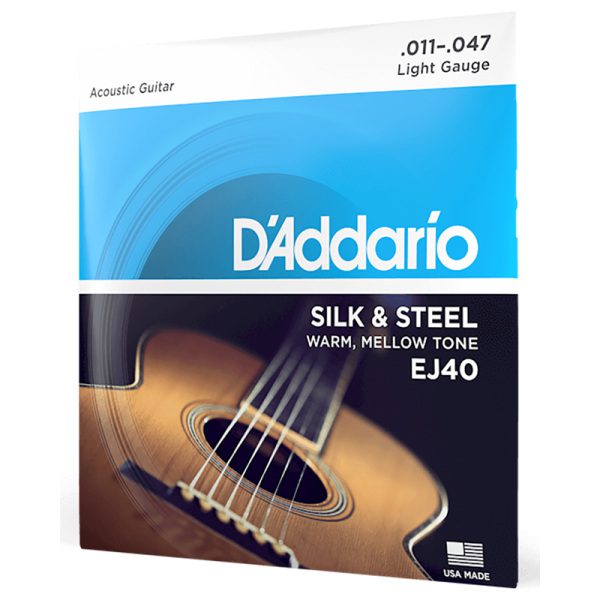 D'addario EJ40 Silk And Steel - .11-.47 - Light Acoustic Guitar Strings - Image 2