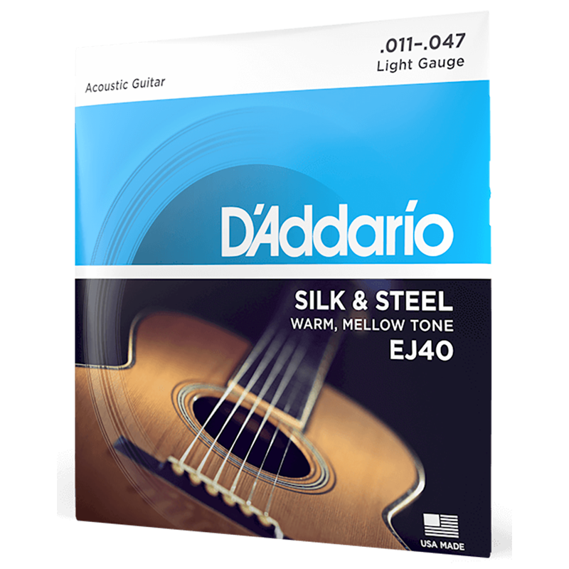 D'addario EJ40 Silk And Steel - .11-.47 - Light Acoustic Guitar Strings - Image 2