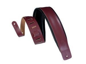 Levy's DM1PD Larsen Leather Deluxe Guitar Strap - Burgundy
