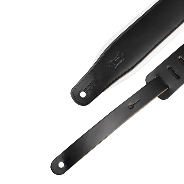 Levy's M26PD Top Grain 3-Inch Leather Guitar Strap - Black On White - Image 6