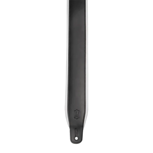 Levy's M26PD Top Grain 3-Inch Leather Guitar Strap - Black On White - Image 4