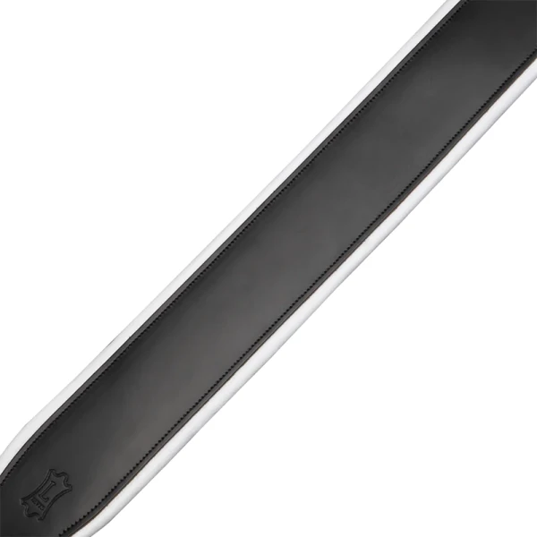 Levy's M26PD Top Grain 3-Inch Leather Guitar Strap - Black On White - Image 3