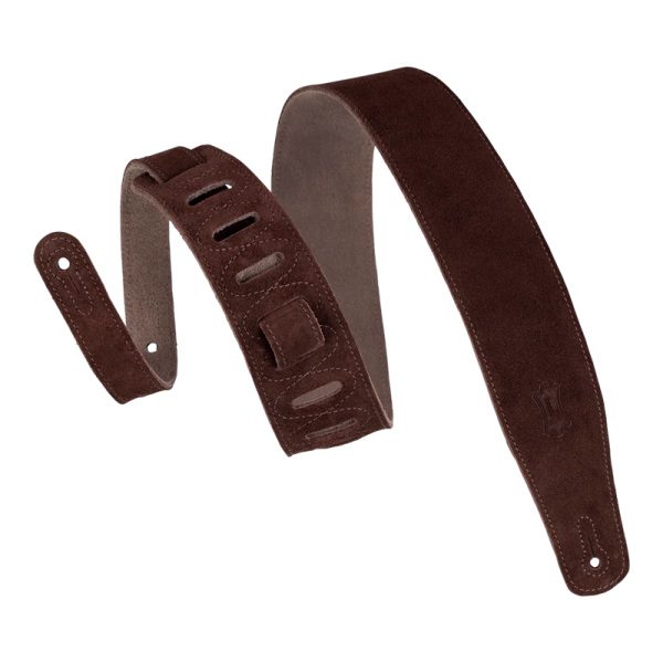 Levy's MS12-BLK Simply Suede 2 Inch Guitar Strap - Brown