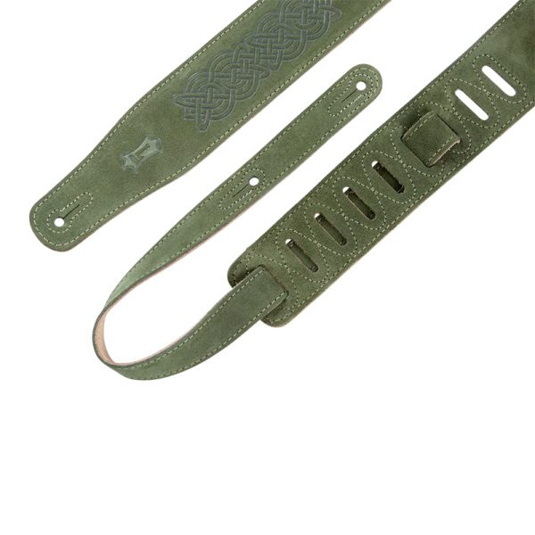 Levy's MS26-CK Celtic Embossed Suede 2.5 Inch Guitar Strap - Green - Image 4