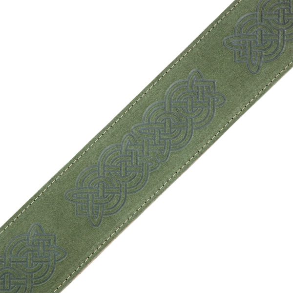 Levy's MS26-CK Celtic Embossed Suede 2.5 Inch Guitar Strap - Green - Image 3