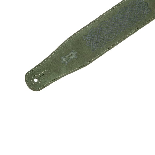 Levy's MS26-CK Celtic Embossed Suede 2.5 Inch Guitar Strap - Green - Image 2
