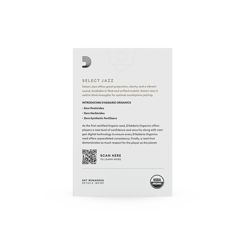 D'addario Organic Select Jazz Filed Alto Saxophone Reeds - 3 Soft - 10 Pack - Image 6