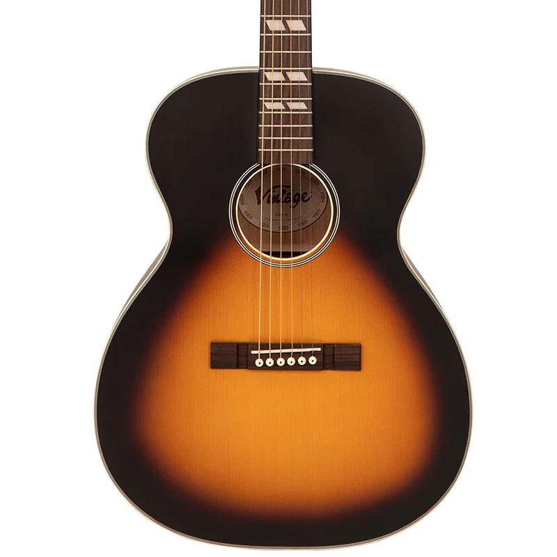 Vintage V160 VSB Historic Series Orchestra Acoustic Guitar - Vintage Sunburst - Image 7