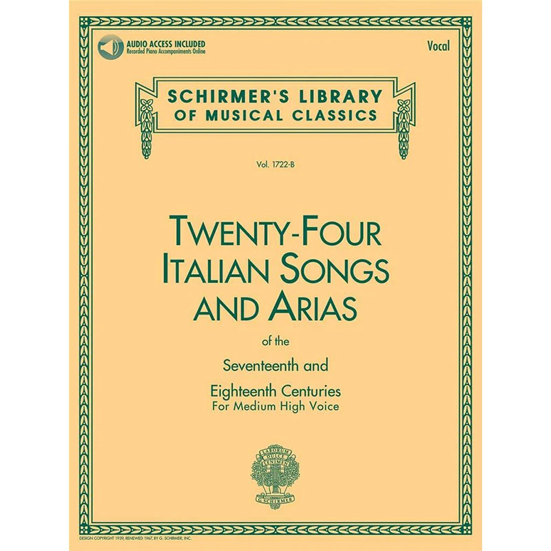 24 Italian Songs And Arias - Medium High Voice