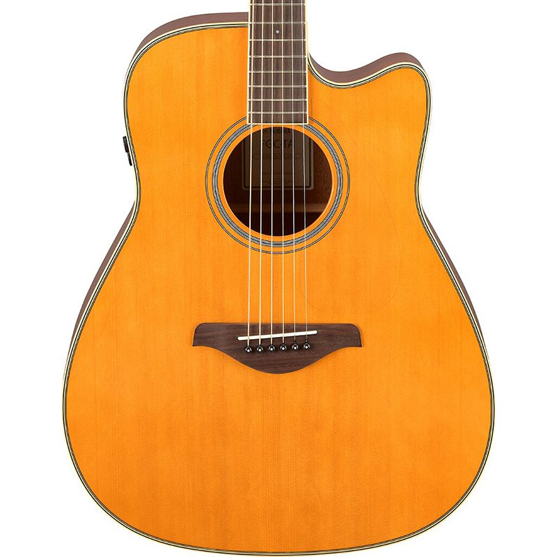Yamaha Transacoustic FGC-TA Dreadnought Cutaway - Vintage Tint - Image 3