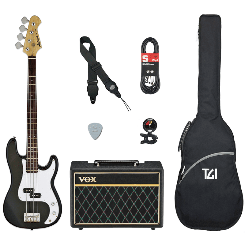 Aria STB-PB/ VOX Pathfinder Bass Bass Guitar Pack - Black