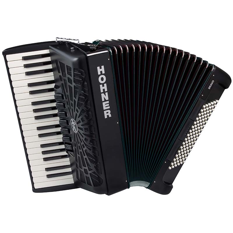 Hohner Bravo III 96 Silentkey - 96 Bass Piano Accordion - Black