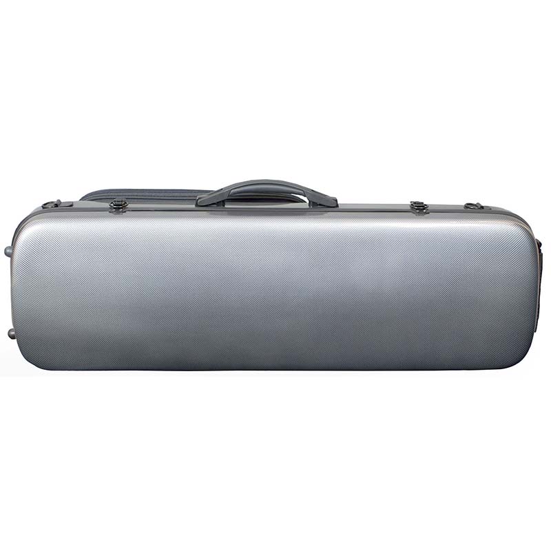 Hidersine Violin Case - Polycarbonate Oblong - Silver Carbon Fibre Effect