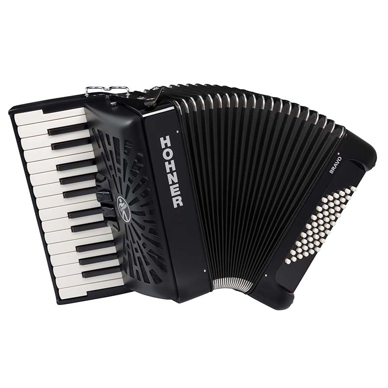 Hohner Bravo II 48 - 48 Bass Piano Accordion - Black