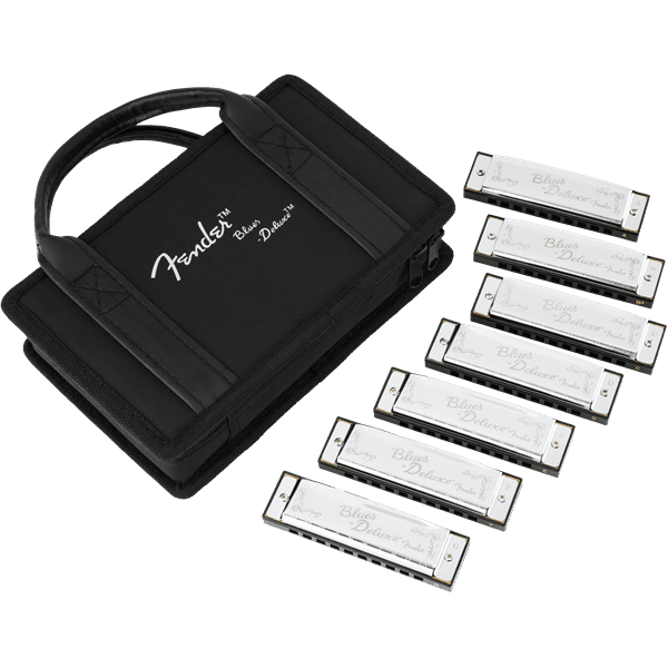 Fender Blues Deluxe Harmonicas - Set Of 7 With Case