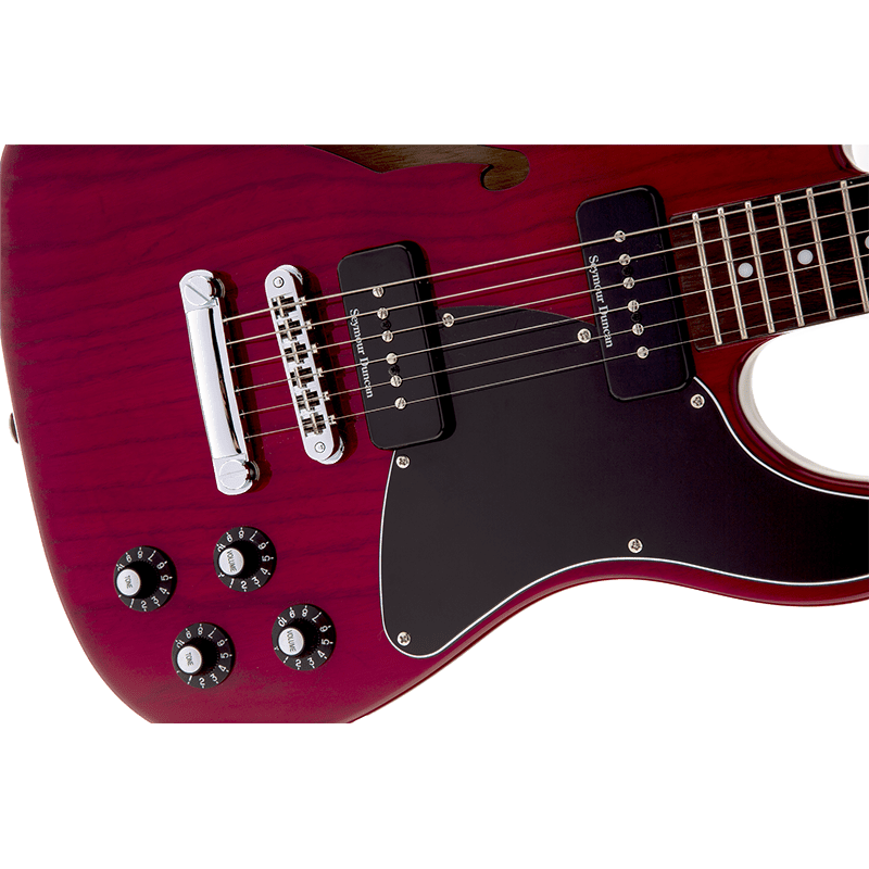 Fender Jim Adkins JA-90 Telecaster Thinline - Red Transparent - Image 4
