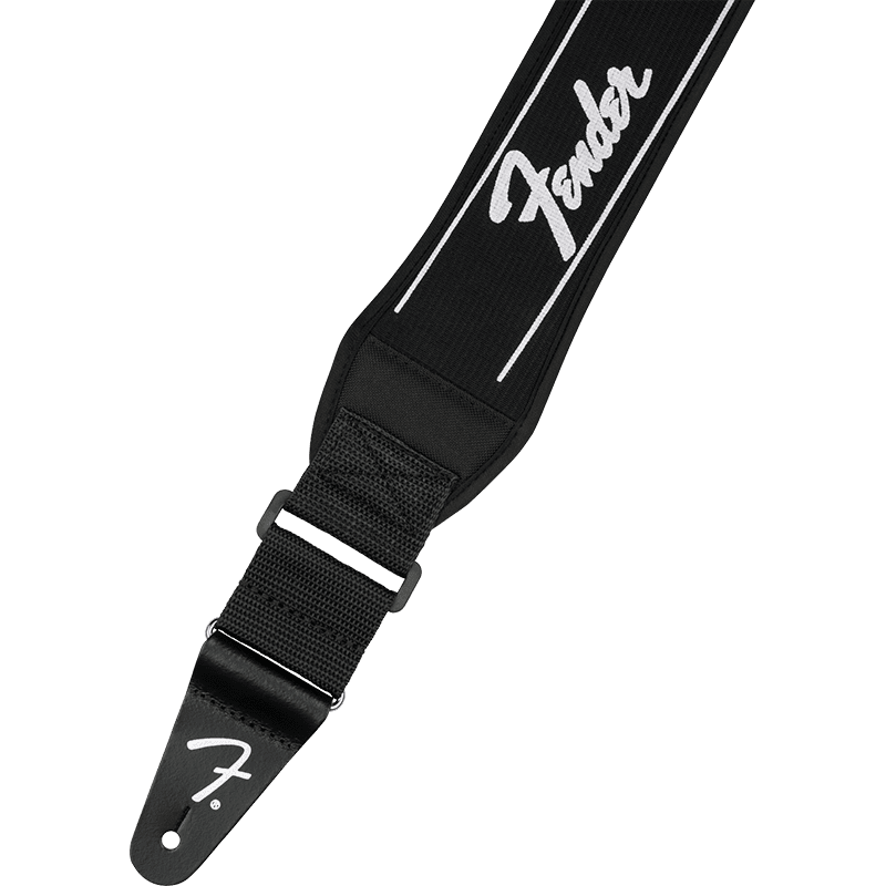 Fender Swell Neoprene Running Logo 2.5" Strap - Black/White - Image 3