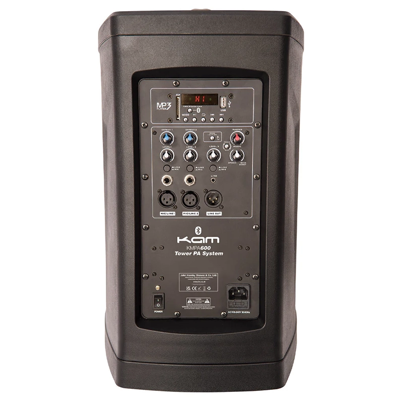 KAM KMPA600 - 240 watt Compact Tower PA System w/Lights - Image 6